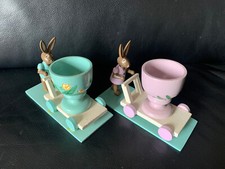 Erzgebirge 2 Eierbecher Ostern Hasen Holz Handarbeit