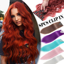 Echt Dick 8 Tressen Haarverlängerung Haarteil Clip In Hair Extensions Gewellt DE