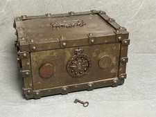 Antiker Tresor Bauche Eisen Tresor um 1865 Schranktresor Reisetresor #625