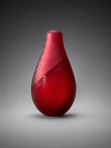 Ruby red studio glass vase - vase, |