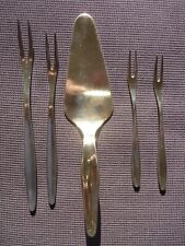 5 tlg. WMF Stockholm Silber Tortenheber + 4 Vorleger Gabel -Besteck Wurst Käse
