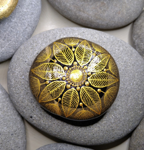 Mandala stein gold - mandala, stein,