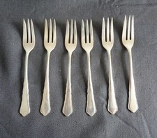 WMF Modell 2100 Chippendale Silberbesteck   - 6 Kuchengabeln  -  versilbert 90er
