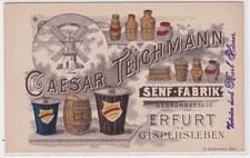 97226 Reklame Karte Senf Fabrik Caesar Teichmann Erfurt und Gispersleben um 1900