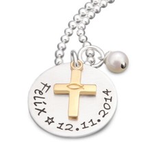 Taufkette Jungen Gravur SEGNE MICH GOLD 925 Silber Taufkette Namen Kinderschmuck