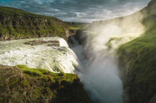 Wandbild gullfoss wasserfall - wandbild:, gullfoss-wasserfall
