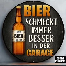 Blechschild rund bier schmeckt - rund,
