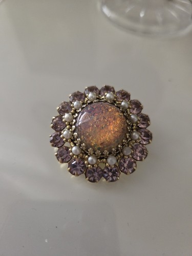 Vintage rosetten brosche mit - vintage,