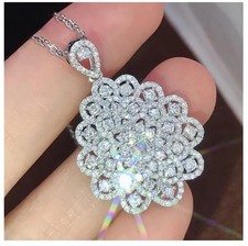 CZ AAA Zirkonia Anhänger Kette 45 cm Silber Hochzeit Urlaub Party Schmuck