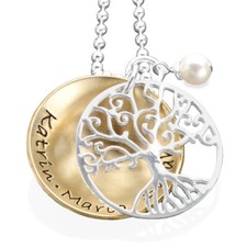 Namenskette Lebensbaum Gravur