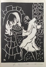 Rudolf Breilmann, monochromer Holzschnitt, signiert, 1970 zu Ulenspiegel