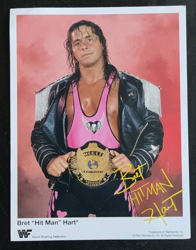 Wwf autogrammkarte bret hart - autogrammkarte,