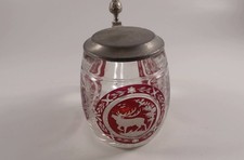 Bierkrug mit Zinndeckel, Glas