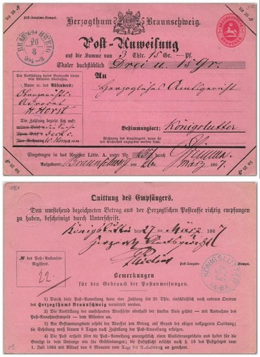 Braunschweig post anweisung - post-anweisung, 1