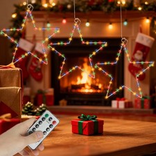 3x Weihnachtsdeko LED Fenster