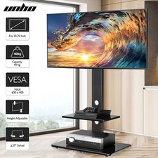 UNHO TV Ständer TV Ständfuß 32-70 Zoll Fernsehhalter Höhenverstellbar mit Rollen