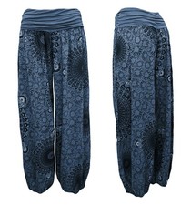 Haremshosen Damen Mandala weite Hippiehose luftige Hosen Pumphose Gummizug 36-48