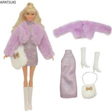 Lila Kunstpelz Mantel