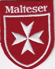 Abzeichen Aufnäher Ärmelaufnäher Malteser - Kreuz Hilfsdienst  84 x 65 mm