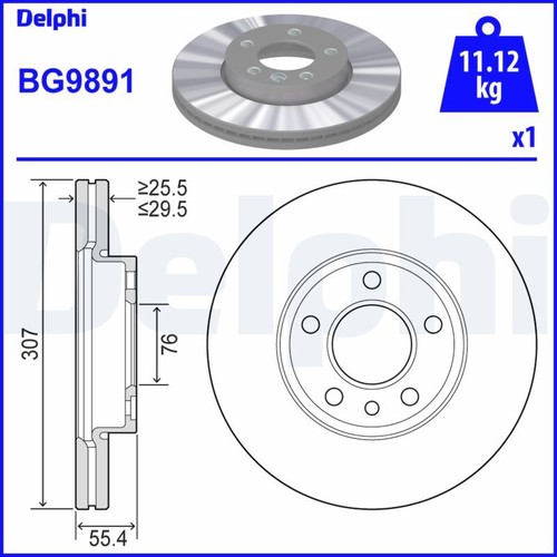 Delphi bg9891 bremsscheibe - delphi,