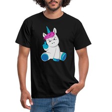 Einhorn Wütend Stinkefinger Männer T-Shirt