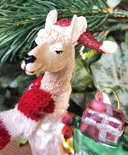 Lama bunt adventskranz glitzer - lama,