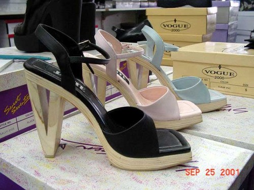 High heel clogs mit echter - high,