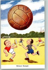 13010796 - Heisser Kampf mit einem Riesenball - Humor - Kinder Serie 5071-3 AK