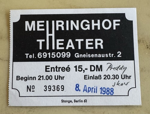 Preddy show eintrittskarte - show,,