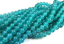 Jade blau grün Kugeln Perlen 8mm 1 Strang rund Schmuck basteln Edelstein DIY