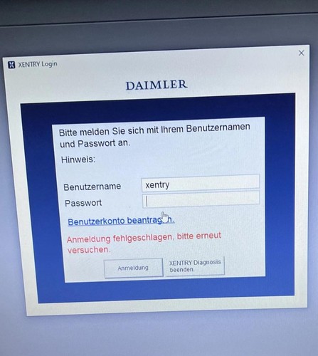 Star xentry login fehler - mb,
