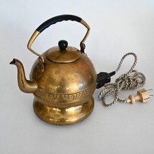 Protherm 471 Art-Deco Wasserkocher elektrisch Teekessel Messing Bakelit Vintage
