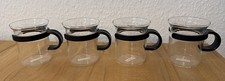 4x Bodum Bistro Teeglas Teegläser Griff schwarz SEHR GUTER ZUSTAND