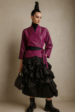 Vintage Seidentaft Wickeljacke