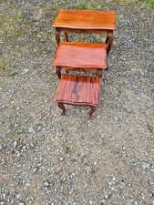 3er Set Tisch Mahagoni Satztische Beistelltisch Holztisch Ablagetische Antik top