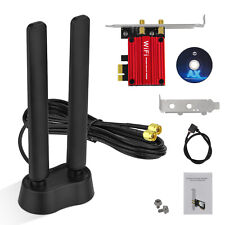 Desktop PC WLAN WIFI 6E PCIe AX210 Tri-Band Magnetfuß Antenne for Bluetooth 5.3