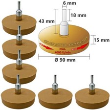 6 x CleanTEC Folienradierer Ø90mm inkl Adapter Aufkleber Entferner Radierscheibe