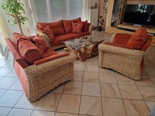 Couchgarnitur 3teilig, Microfaser rot