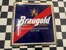 Braugold Erfurt riesiges Emailschild Ausleger Musterschild von Boos & Hahn