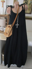 Sommer Kleid Maxikleid Musselin Oversize Schwarz IBIZA Einheitsgrösse 40-42-44