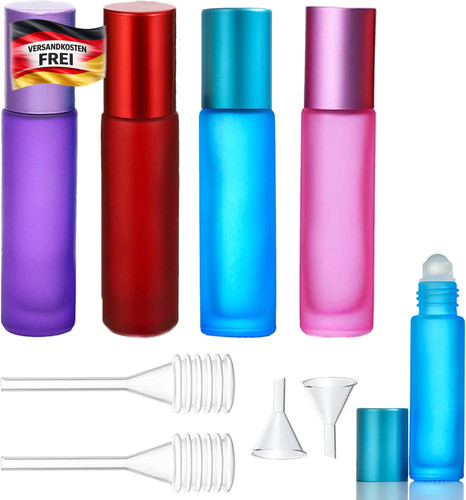 4er set glas roll flaschen - set, roll-on