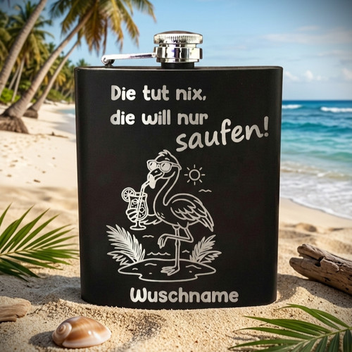 Edelstahl flachmann mit - edelstahl,