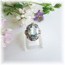 Damen Ring mit Aquamarin, Silber 835