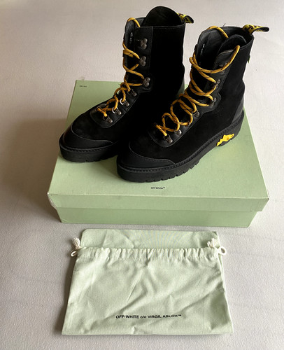 Off white combat boots - combat, leder