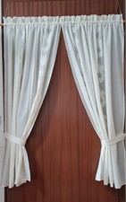 2 Gardinen Schals creme Landhaus Breite je 100 cm Länge 133 cm LADENAUFLÖSUNG