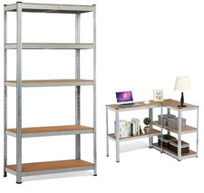 Metallregal 5 Etagen 875kg | Schwerlastregal Garage 200x100x50cm Silber