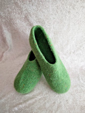 Filzpuschen  Filzschuhe Hausschuhe,  Gr. 38/39 Grün  Handarbeit, Strickfilz