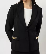 STEFFEN SCHRAUT Blazer Kettendetail bedrucktes Futter figurbetont. 44 Schwarz