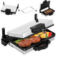 2000W Multigrill XXL Kontaktgrill Lahmacun Grill Makinesi Elektrogrill Edelstahl