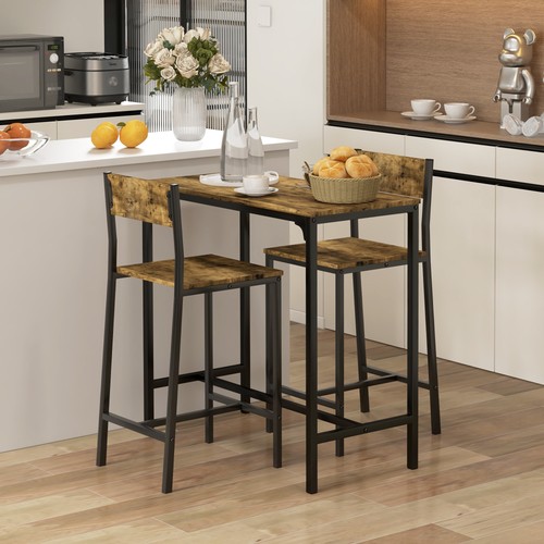 Homcom bartisch set teilig - homcom, 3-teilig